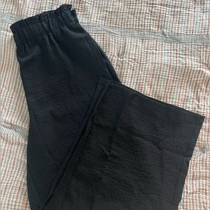 Paper bag style black work pants